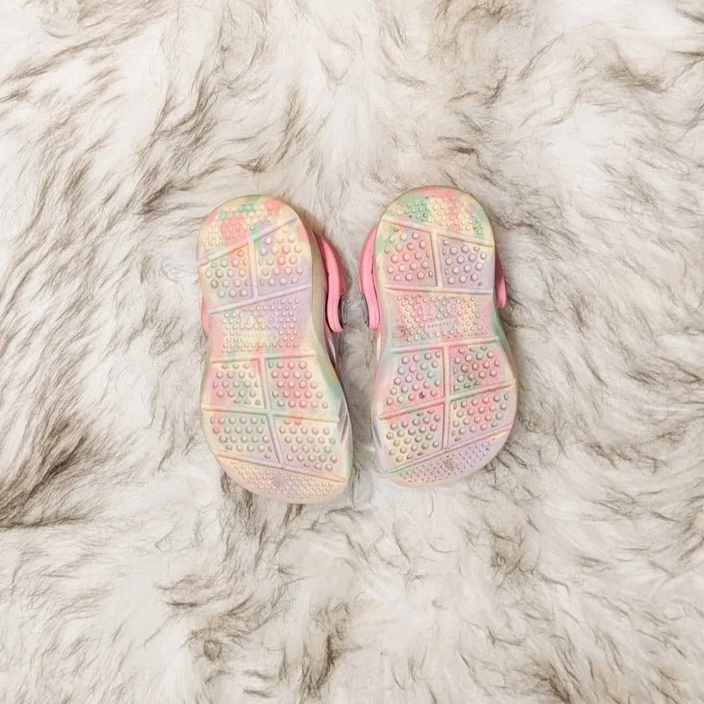 Joybees Toddler Harper Clogs Multicolored Tie-Dye Pastel 6-7 Slip On Comfort